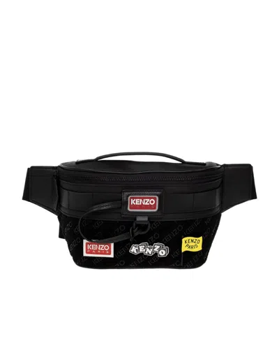 Kenzo Badge Detail Belt Bag In Black
