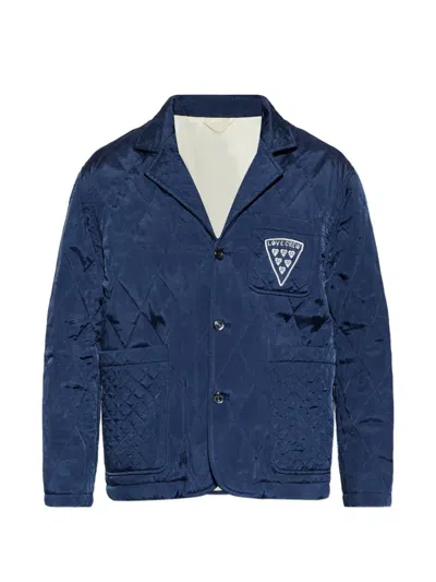 Kenzo Badges Quilted Workwear Jacket In Blue