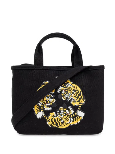 Kenzo Black Reversible Open Top Shoulder Bag