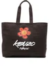 Kenzo X Futura 2000 Large Flower-print Tote Bag In Brown