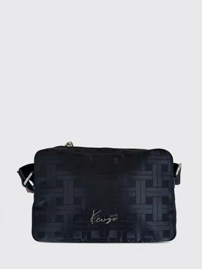 Kenzo Geometric Woven Shoulder Bag In Blue