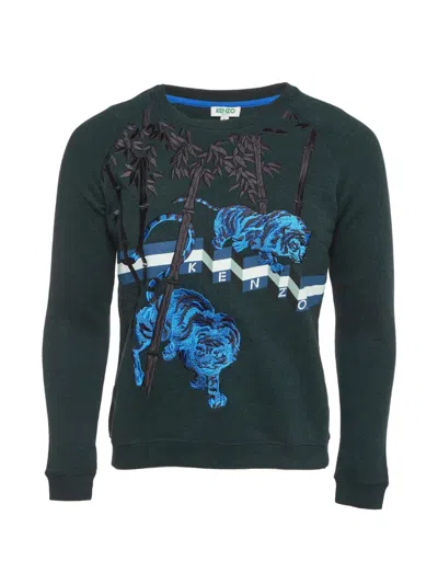 Pre-owned Kenzo Bamboo Tiger-motif Sweater In Green