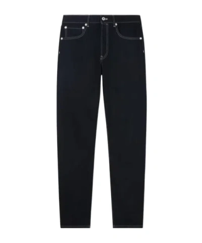 Kenzo Bara Belt-loop Denim Pants In Black