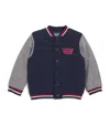 Kenzo Blue Bomber Jacket For Boy With Logo In Navy