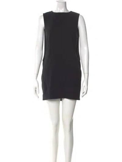 Pre-owned Kenzo Bateau Neckline Mini Dress In Black
