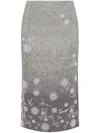 Kenzo Embellished Midi Skirt In Grey