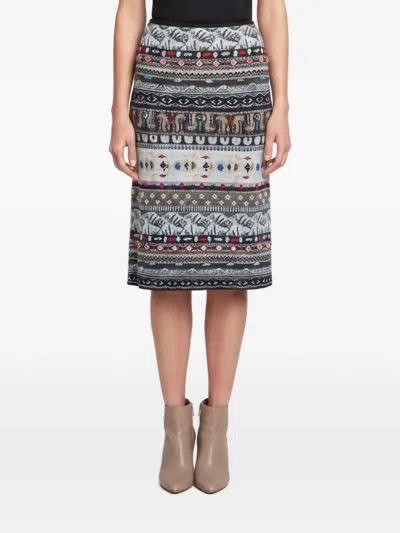 Pre-owned Kenzo Bead-embellished Midi Skirt In Grey