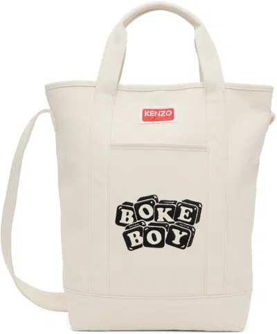 Kenzo Boke Boy Logo-patch Bag In White