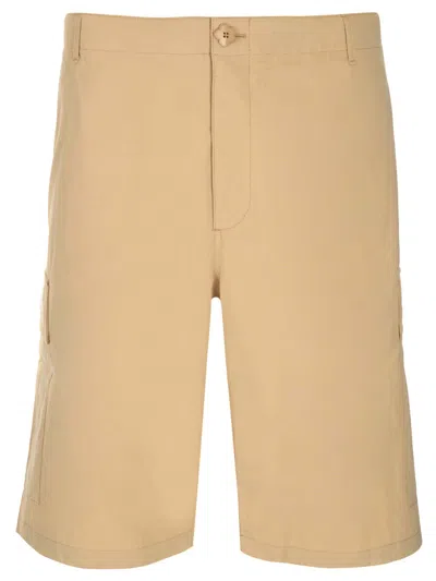 Kenzo Beige Cargo Shorts In White