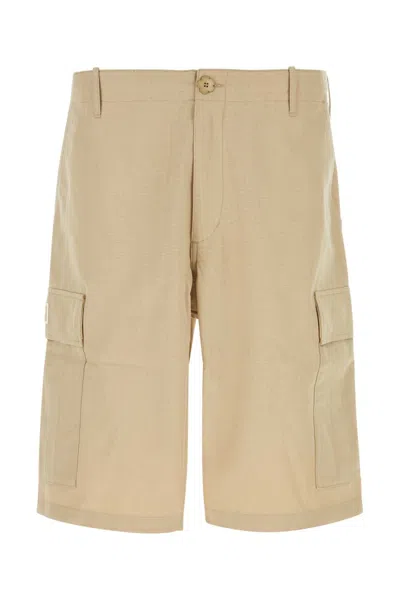 KENZO KENZO BEIGE COTTON BERMUDA SHORTS