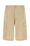 Kenzo Cargo Workwear Shorts Floral Graphic In Beige