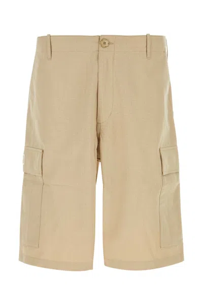KENZO BEIGE COTTON BERMUDA SHORTS