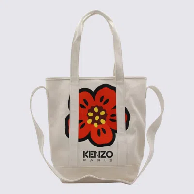 Kenzo Beige Cotton Tote Bag In Neutral