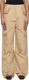 Kenzo Beige  Paris Cotton Ripstop Cargo Pants In 11 Beige