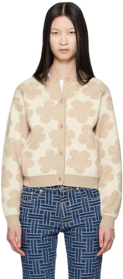 Kenzo Beige  Paris Hana Dots Cardigan In 02 Off White