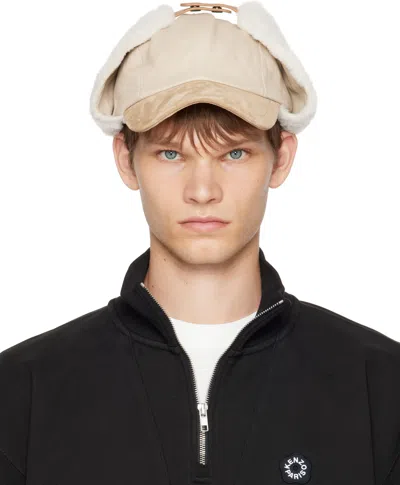 Kenzo Beige  Paris Hunting Cap In Sand