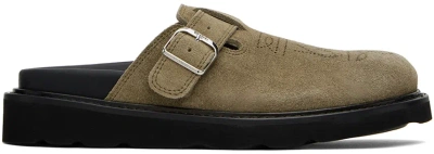 Kenzo Matto Suede Clogs In Beige