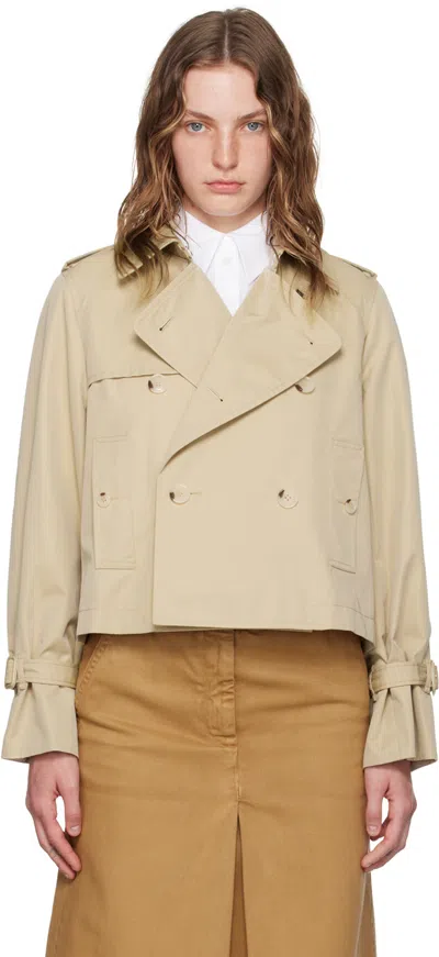 Kenzo Beige  Paris Short Trench Coat In 11 Beige