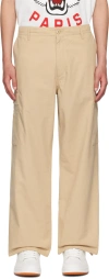 Kenzo Workwear Ripstop Cargo Trousers In Beige