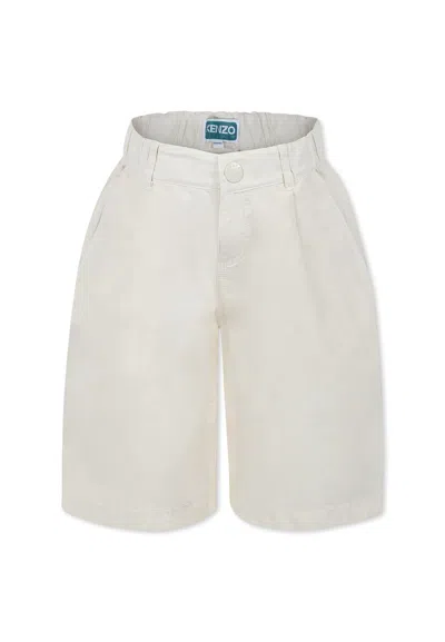 Kenzo Kids' Beige Shorts For Boy With Logo