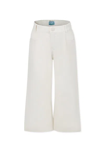 Kenzo Kids' Beige Trousers For Girl With Logo