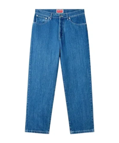 Kenzo Belt-loop Jeans In Blue