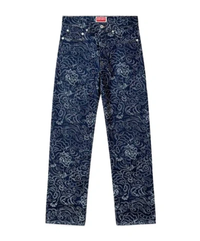 Kenzo Belt-loop Jeans In Blue