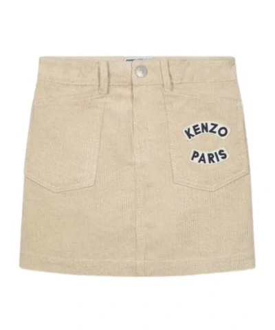 Kenzo Kids' Belt-loop Skirt In Ivory