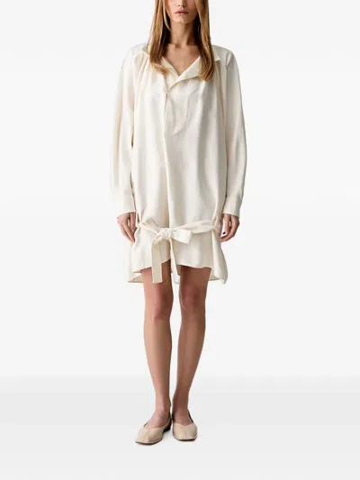 Kenzo Belted Layered-detail Mini Dress In Neutral