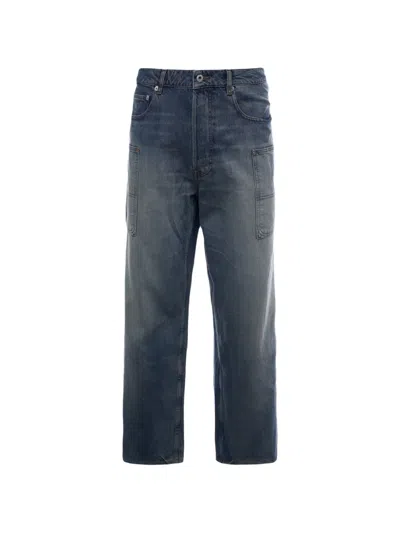 Kenzo Belt-loops Cargo Monkey-fit Jeans In Blue
