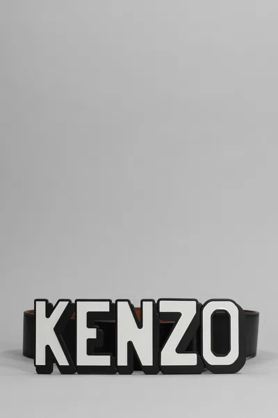 Kenzo Belts In Black Leather In Nero