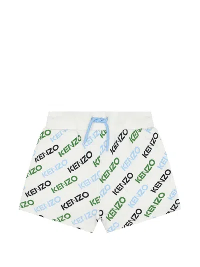Kenzo Kids' Bermuda Pattern Shorts In White