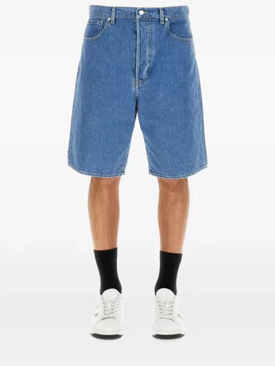 Kenzo Denim Bermuda Shorts Himawari Belt Loops In Blue