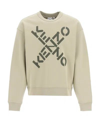 Kenzo Big X Logo-print Sweatshirt In Nude