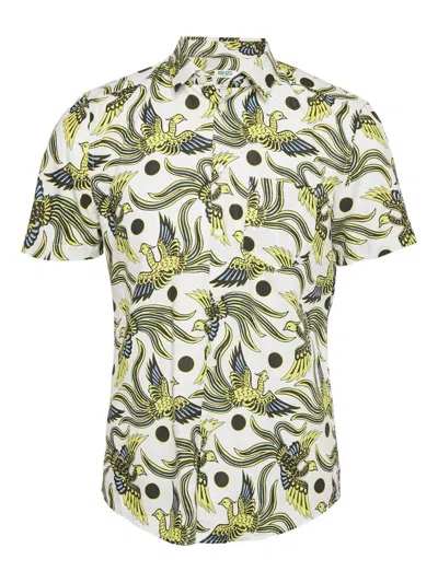 Pre-owned Kenzo Bird-print Shirt In White