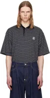Kenzo Men's Verdy Market Striped Polo Shirt In Black