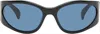 Kenzo Black Boke Flower Limited Edition Sunglasses In Shiny Black / Blue