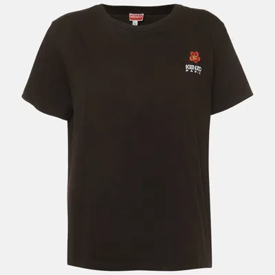 Pre-owned Kenzo Black Boke Flower Logo Embroidered Jersey T-shirt Xl