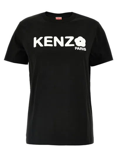 KENZO BLACK BOKE FLOWER LOGO-PRINT T-SHIRT