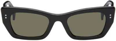 Kenzo Black Boke Flower Sunglasses In Shiny Black / Green