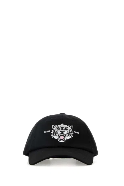 KENZO BLACK COTTON BASEBALL CAP