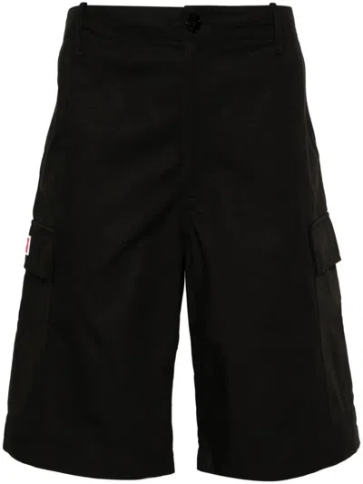 Kenzo Black Cotton Cargo Shorts For Men