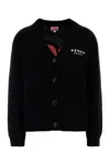 Kenzo Black Cotton Blend Cardigan In Black