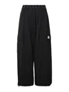 Kenzo 'boke Flower 2.0' Black Pants With Flowers Embellishmed Waist And Logo Patch On The Pocket In Black