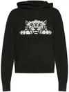 Kenzo Black Cotton Hoodie With Tiger Design