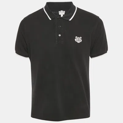 Pre-owned Kenzo Black Cotton Pique Polo T-shirt L