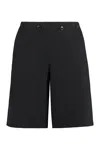 KENZO BLACK COTTON SHORTS FOR WOMEN WITH ELASTIC BACK WAIST INSERT