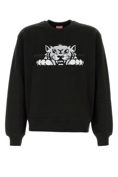 KENZO KENZO BLACK COTTON SWEATSHIRT