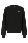 Kenzo Wild Tiger Crew Neck Sweatshirt Ribbed Cuffs Hem In Black