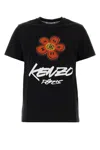 Kenzo Futura Graphic Print Boke Flower T-shirt In Black